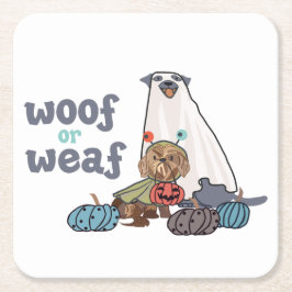 Halloween Hund Coaster Underlägg Papper Kvadrat