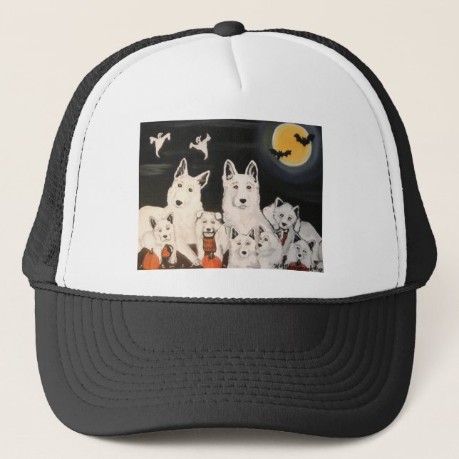 Halloween Hund Family Truckerkeps (Framsida)