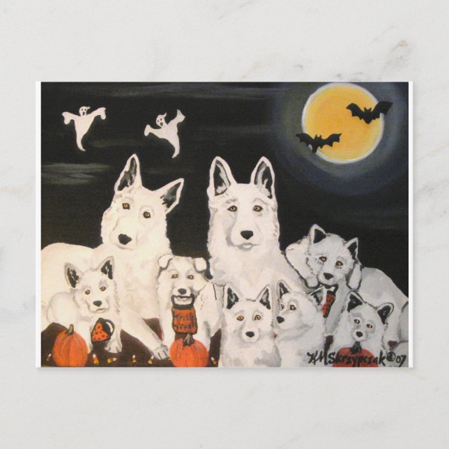 Halloween Hund Family Vykort (Framsida)