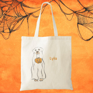 Halloween Hund Ghost Bus eller godis Anpassningsba Tygkasse