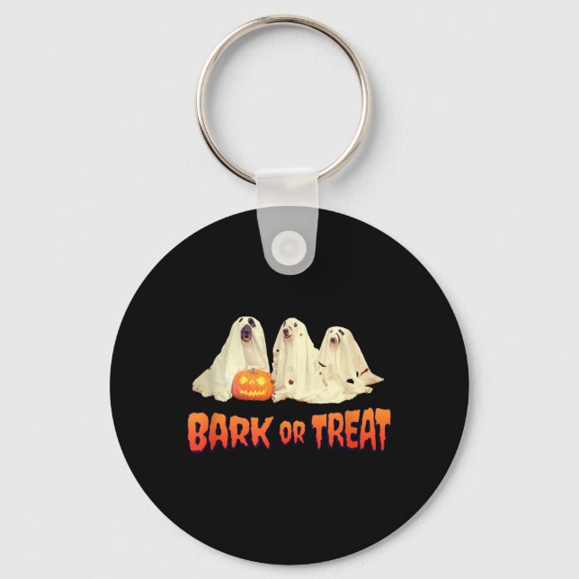 Halloween Hund Gjut eller Bjuda Nyckelring (Framsida)