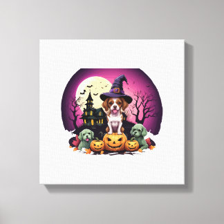 Halloween Hund Höstälskare Canvastryck