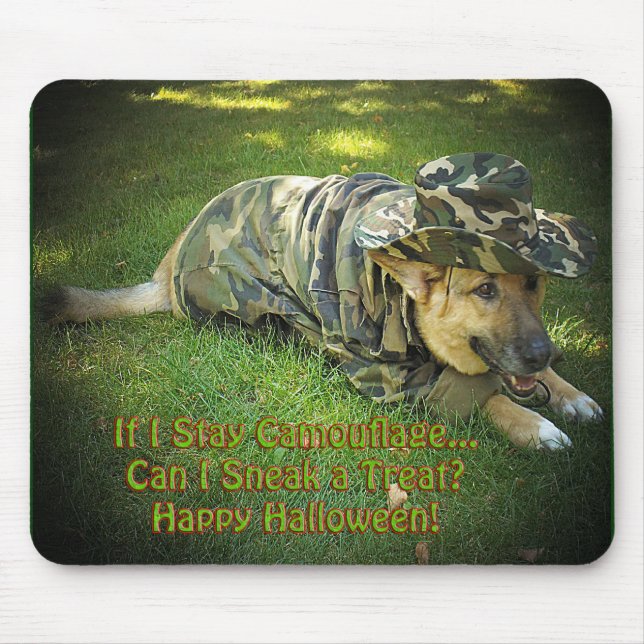 Halloween Hund i Camouflage Musmatta (Framsidan)