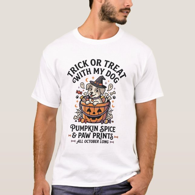 Halloween Hund Karamell Natt T Shirt (Framsida)