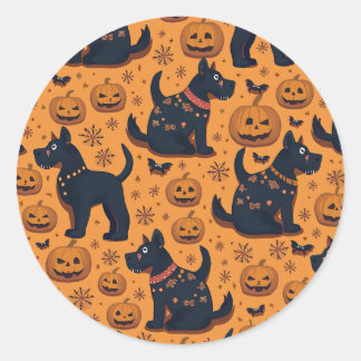 Halloween-hund-klistermärken Runt Klistermärke