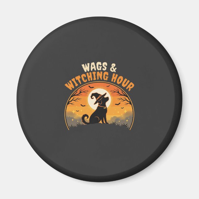 Halloween hund månsken magnet (Framsidan)