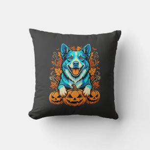 Halloween Hund Med Jack O Lantern Pumpa_1 Kudde