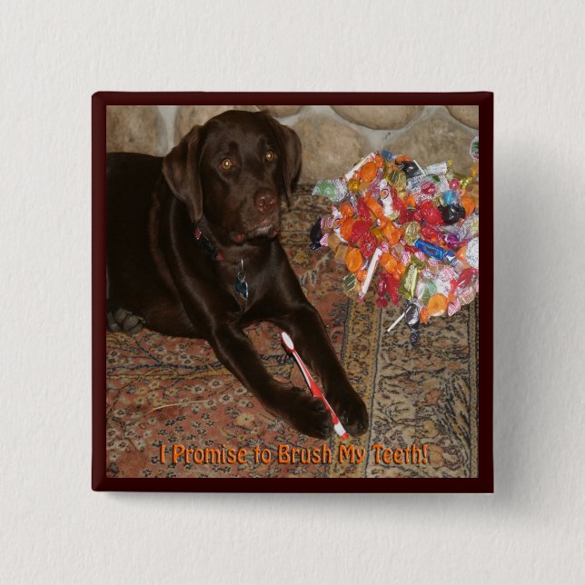 Halloween Hund med Sweet Tooth Knapp (Framsida)