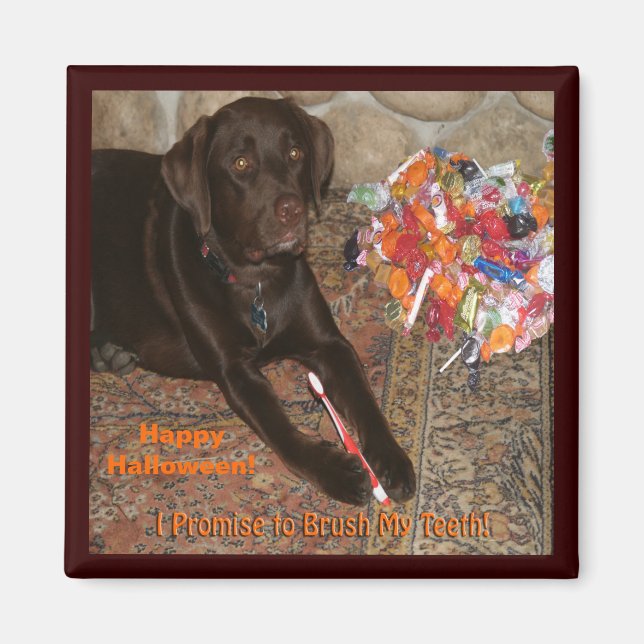 Halloween Hund med Sweet Tooth Magnet (Framsidan)
