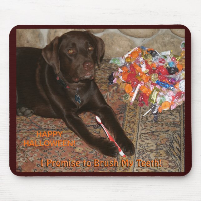 Halloween Hund med Sweet Tooth Musmatta (Framsidan)