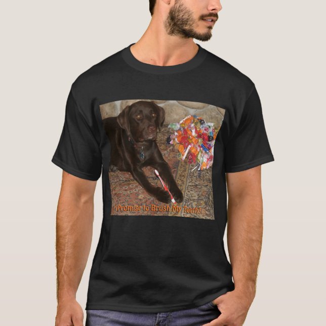 Halloween Hund med Sweet Tooth Unisex Tee Shirt (Framsida)