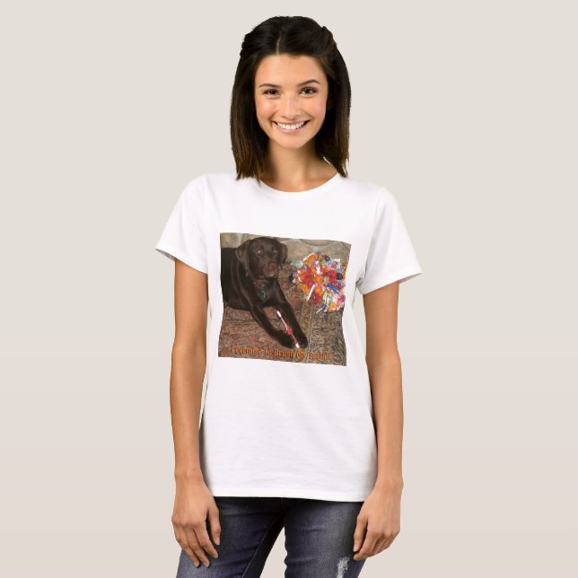 Halloween Hund med Sweet Tooth Womens Tee Shirt (Hel framsida)