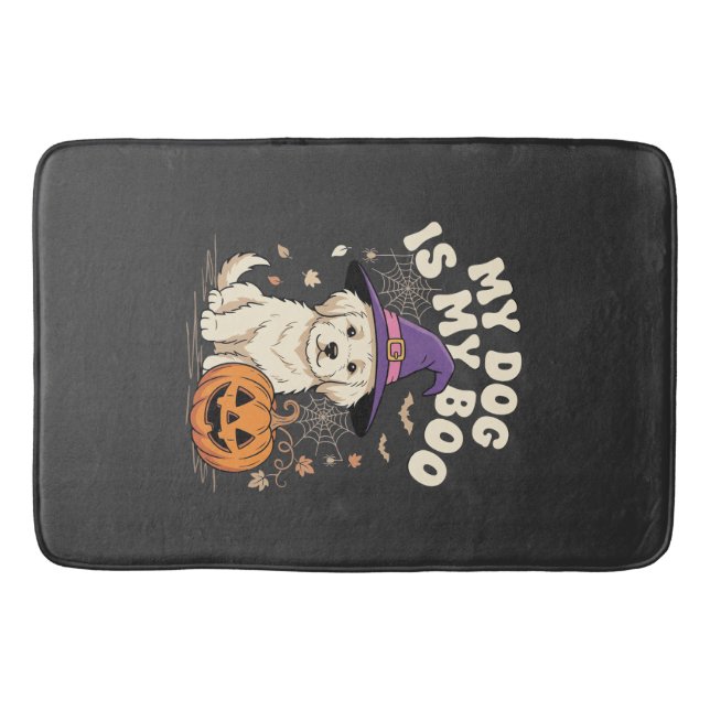 Halloween Hund Min Hund Är Min Kärlek Badrumsmatta (Framsidan)