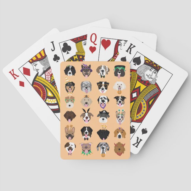 Halloween Hund Mönster Casinokort (Baksidan)