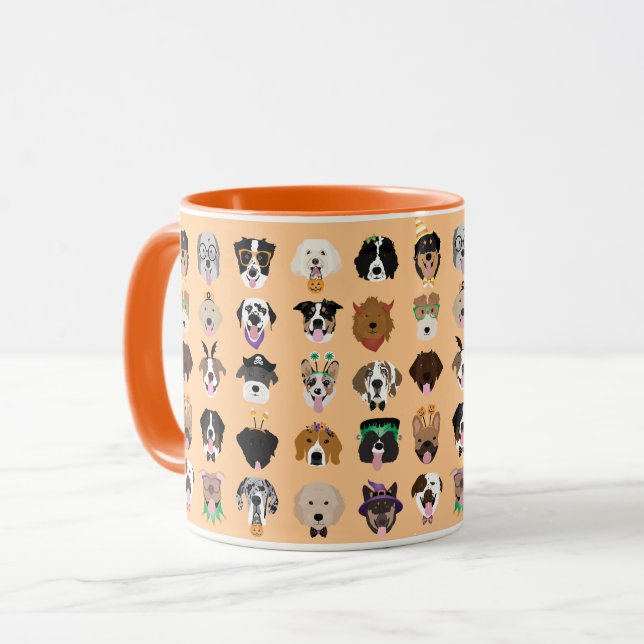 Halloween Hund Mönster Mugg (Framsida vänster)