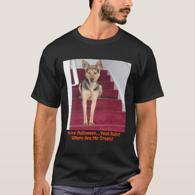 Halloween-Hund och inga trettat T Shirt (Framsida)