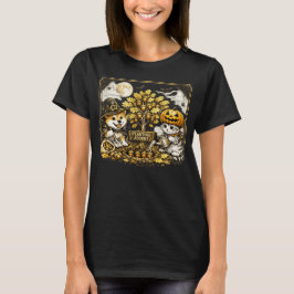 Halloween Hund och Katt planterar en Mäktig Ekollo T Shirt