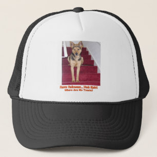 Halloween Hund och No Treats Hat Truckerkeps
