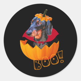 Halloween-hund-pumpa Runt Klistermärke