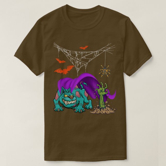 Halloween Hund Scary Zombie Matching Hund älskare  T Shirt (Design framsida)