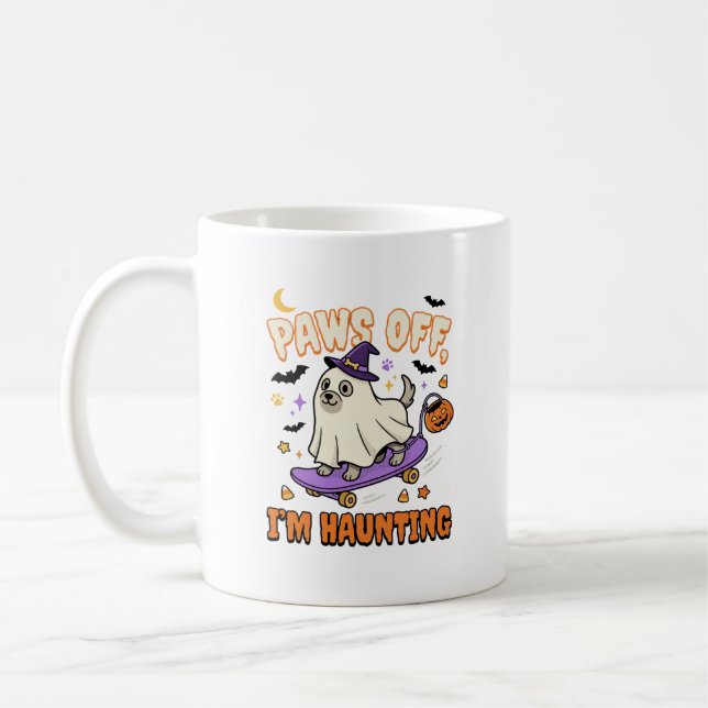 Halloween Hund Skumrask Skate Åktur Kaffemugg (Vänster)