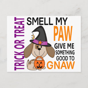 Halloween Hund Smell My Tass 2 Vykort