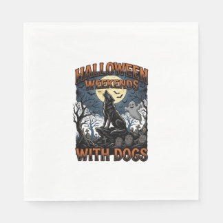 Halloween Hund T-Shirt Vintage Kyrkogård Valp Pappersservett