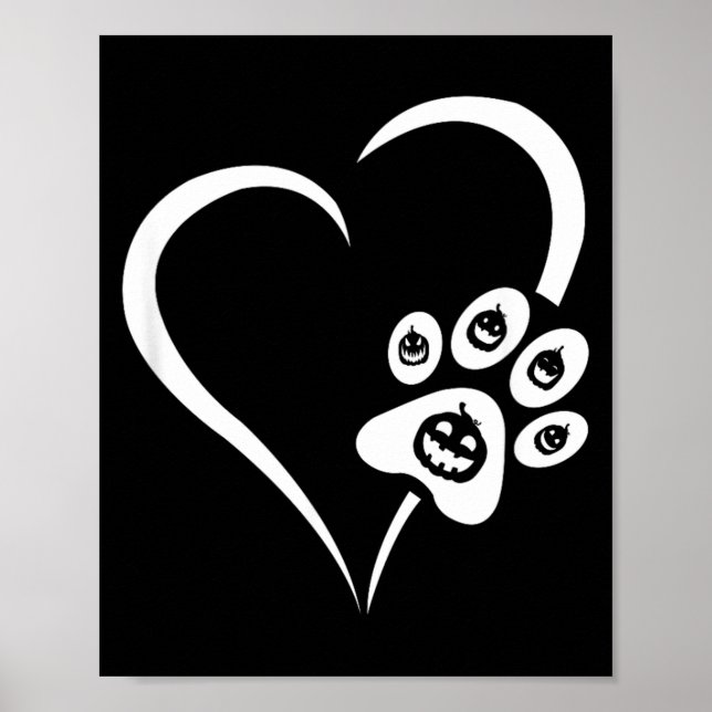 Halloween Hund Tass Hj&aumlrta - Pumpa Halloween H Poster (Framsidan)