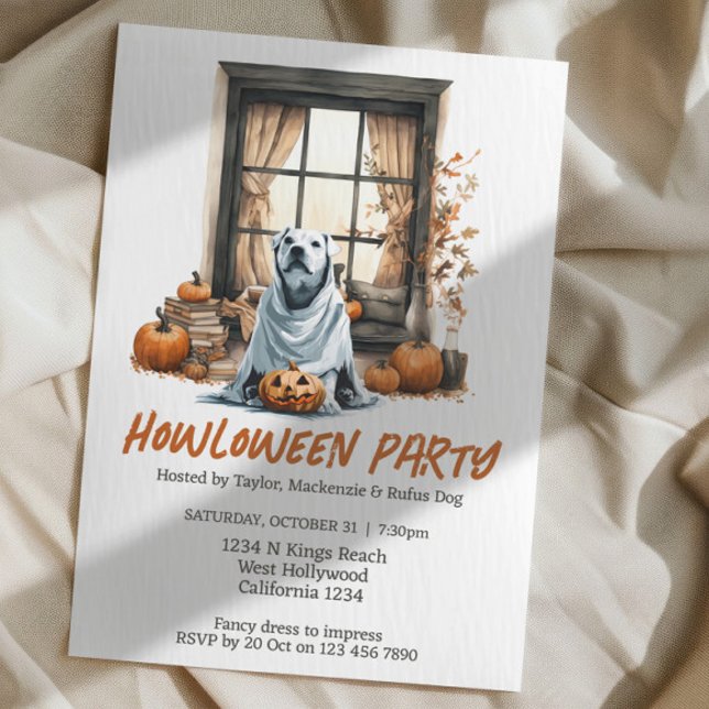 Halloween Hund Thmet Party Howloween Roligt Inbjudningar (Halloween Dog Themed Party Howloween Fun Invitations from Ricaso. Cute dog fancy dress party)