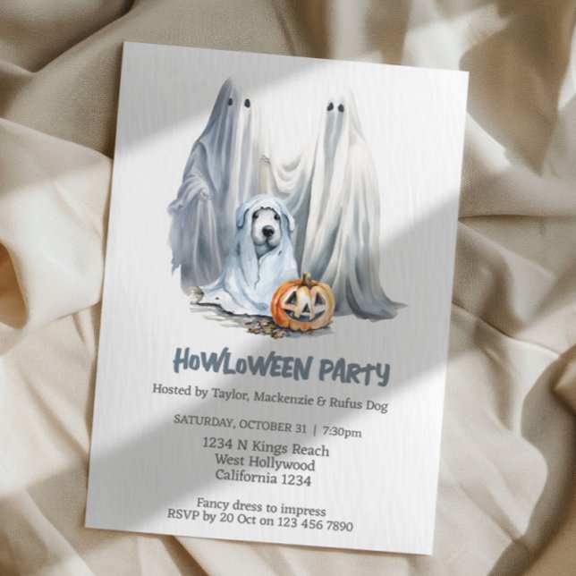 Halloween Hund Thmet Party Howloween Roligt Inbjudningar (Halloween Dog Themed Party Howloween Fun Invitations from Ricaso. Cute dog fancy dress party)