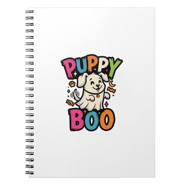 Halloween Hund Valp Boo Anteckningsbok (Framsidan)