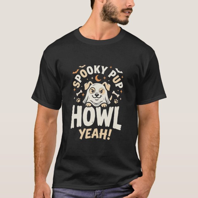 Halloween Hund Vår Hurra T Shirt (Framsida)