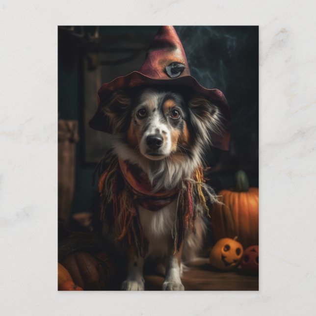 Halloween Hund Vykort (Framsida)
