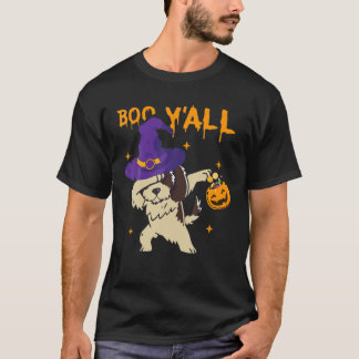 Halloween Hund Witch Hat Dabbing Pumpkins Animals T Shirt