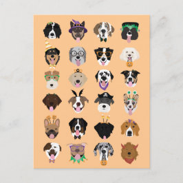 Halloween Hundansikten Vykort