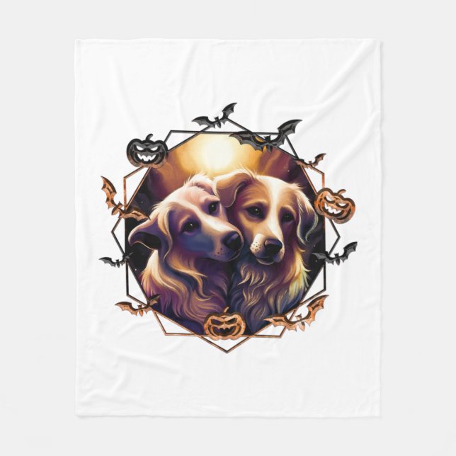 Halloween Hundar Fleecefilt (Framsidan)