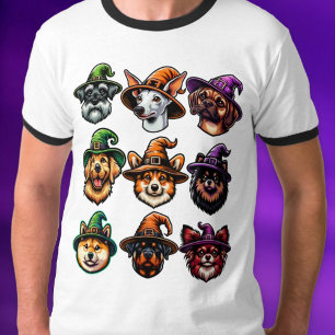 Halloween Hundar Witch Hats Shirt T