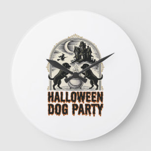 Halloween Hundfest Vintage Häxa Kittel Design_ Stor Klocka