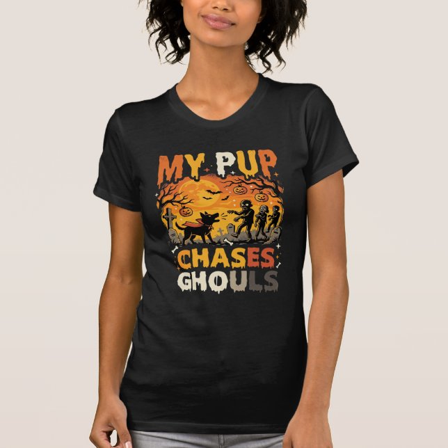 Halloween Hundkyrkogårdspatrull T Shirt (Framsida)