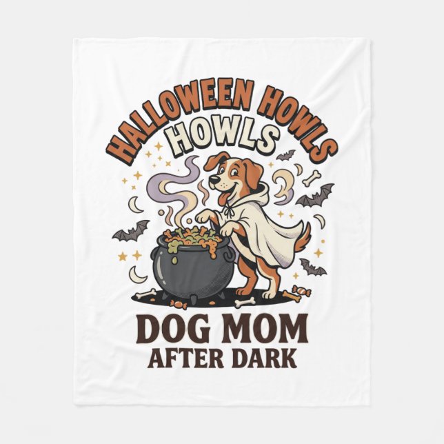 Halloween Hundmamma Efter Mörkret Fleecefilt (Framsidan)