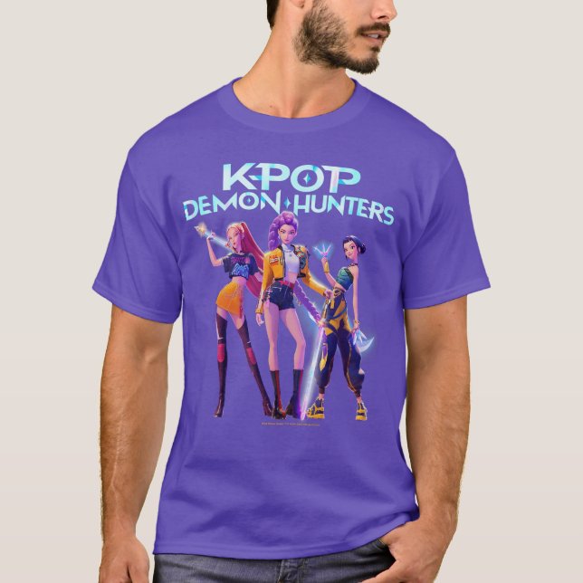 Halloween Huntri Heroiska Poser Gruppbild present T Shirt (Framsida)