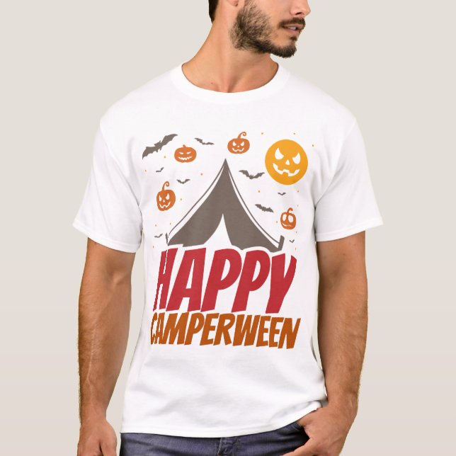 Halloween Husbil Camping Utomhus T Shirt (Framsida)
