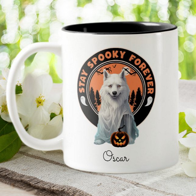 Halloween Husky Ghost Stop Spooky Personlig Två-Tonad Mugg (Skapare uppladdad)