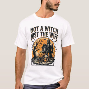 Halloween-hustru skjorta vintage spökhus design t shirt
