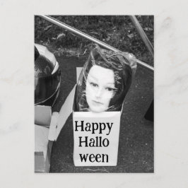 Halloween-huvud i en låda vykort