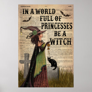 Halloween i en Fullt av princesser är en häxa Poster