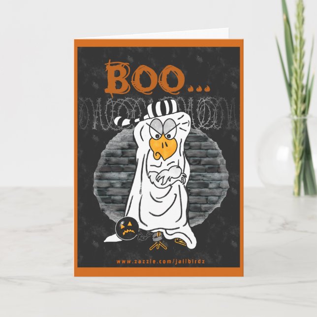 Halloween i fängelsekort: "Bu… Hoo". Kort (Framsida)