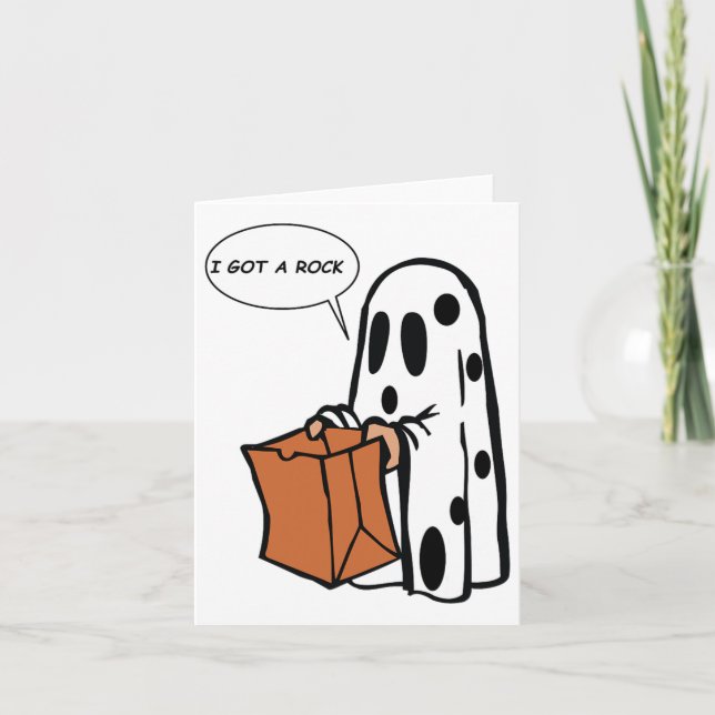 Halloween I Har A Sten Ghost Kort (Framsida)