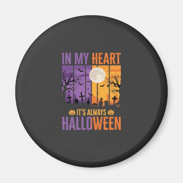 Halloween i mitt hjärta kuslig kyrkogård magnet (Framsidan)