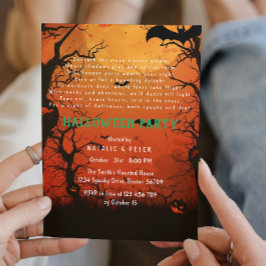Halloween I Mörk Forest Dikt Inbjudningar